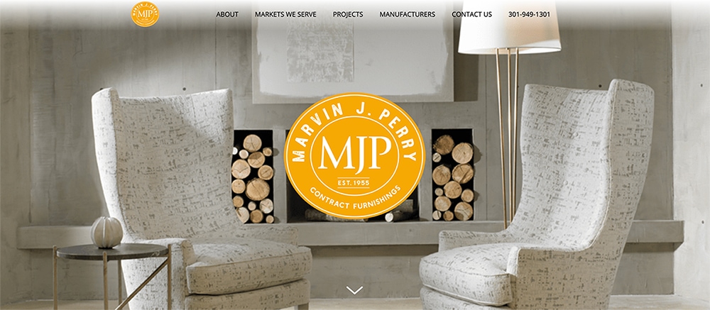 example of a website with one hero image