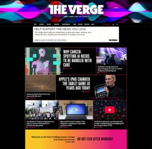 example of dark website with duotone sections