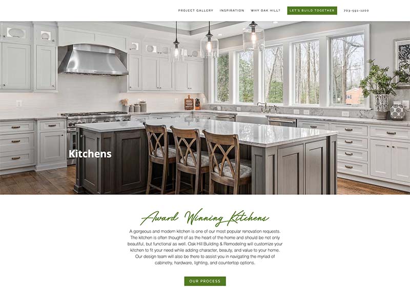 Oak Hill Building landing page