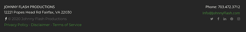 website footer
