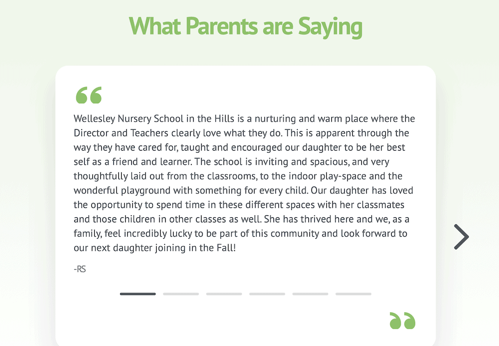 wellesley school testimonials