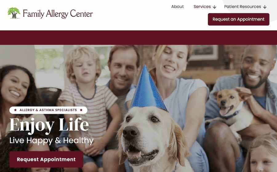 Family Allergy Center new design