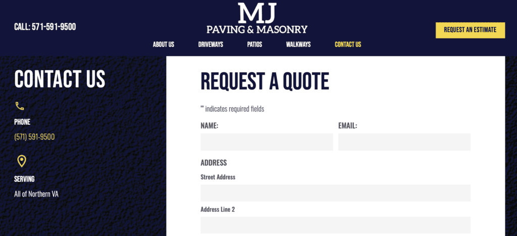 MJ Paving and Masonry call-to-action