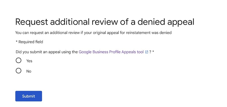 appeal of appeal GBP form